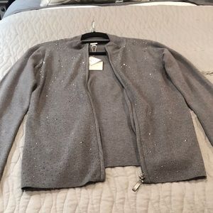 Vila Grey Sweater with rhinestones